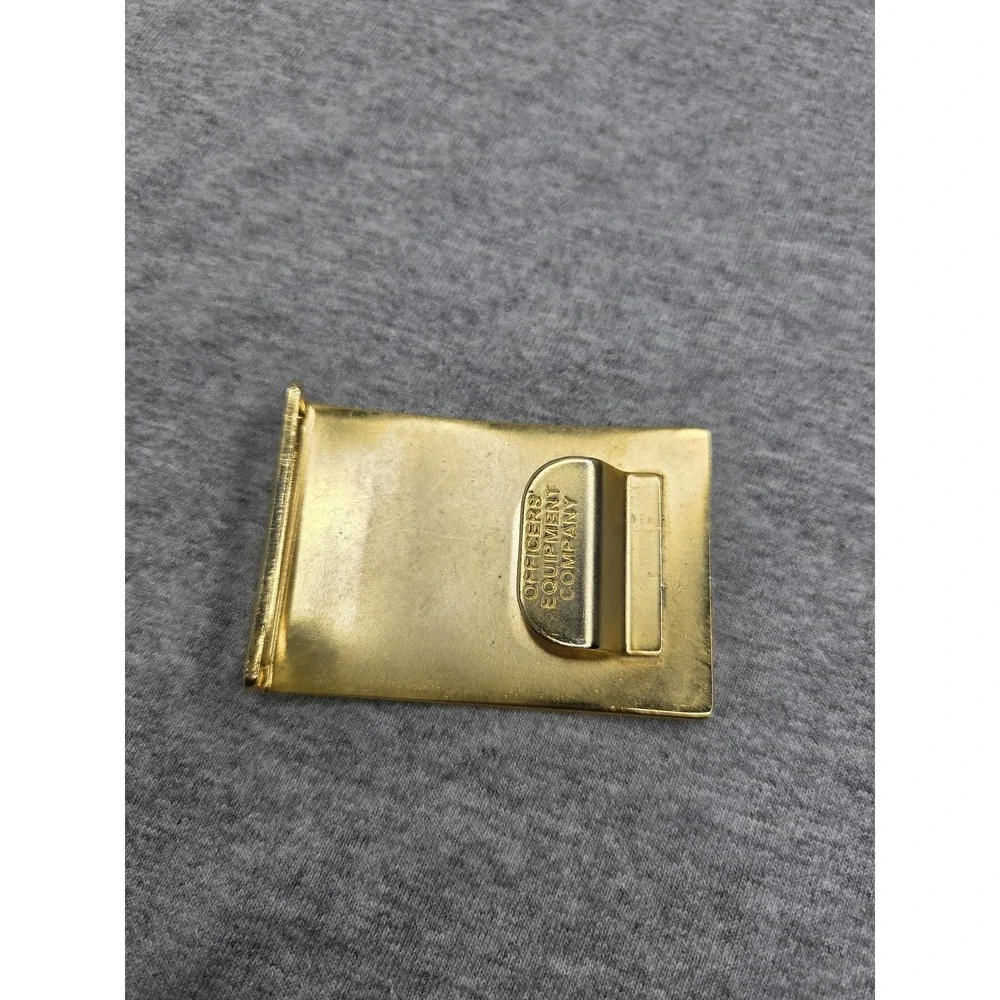 Vintage Officers Equipment Solid Brass Plated Belt Buckle Plain